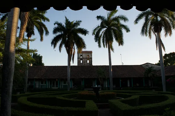 The inside of the Hotel El Convento couryard during golden hour
